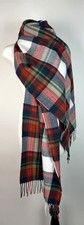 NEW J. Crew Plaid/ Fringe oversized scarf 79  x 24.5 Navy Red Green UNISEX