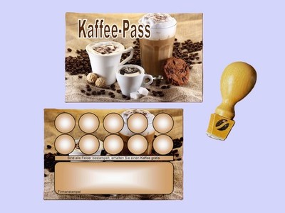 200 Bonuskarten Treuekarten Kaffee Pass Café Rabattkarten Bonuskartenstempel v4