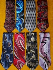 8 pc  JERRY GARCIA / GRATEFUL DEAD  MENS SILK TIES  64"  65"  XL TALL LONG