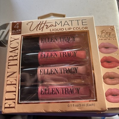 Ellen Tracy 4-Glam Shades Ultra Matte Liquid Lip Color  NEW & SEALED BOX