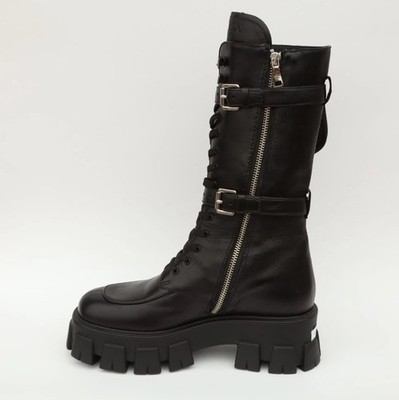 Prada Monolith Nylon Tall Pouch Platform Boots Size EU 39/US 9 in