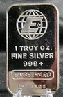 Vintage Engelhard Classic Globe E Rare 1 oz. Silver .999 Bar Ingot S# FN-71507