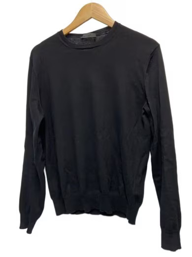 PRADA/Knit sweater (thin)/Size 46/Cotton/Black/DNA641 S152 1YKU