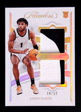 2022-23 Panini Flawless Collegiate Gold Jersey /10 Jaden Hardy #DP-JH Rookie RC