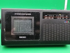 Vintage 1980's Seiko TFT Pocket Color TV Television T102 Works but Missing cover