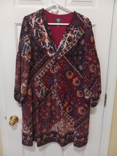 NWT! VINCE CAMUTO Women Floral Paisley Polyest Sp Casual Career Everyday Dress14