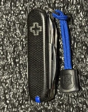 Victorinox MiniChamp w/Custom Black Micarta Handle Scales 58mm Swiss Army Knife