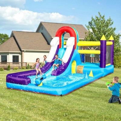 16FT Inflatable Bounce House with Slide Basketball Hoop for Kids Party Ages 2-6