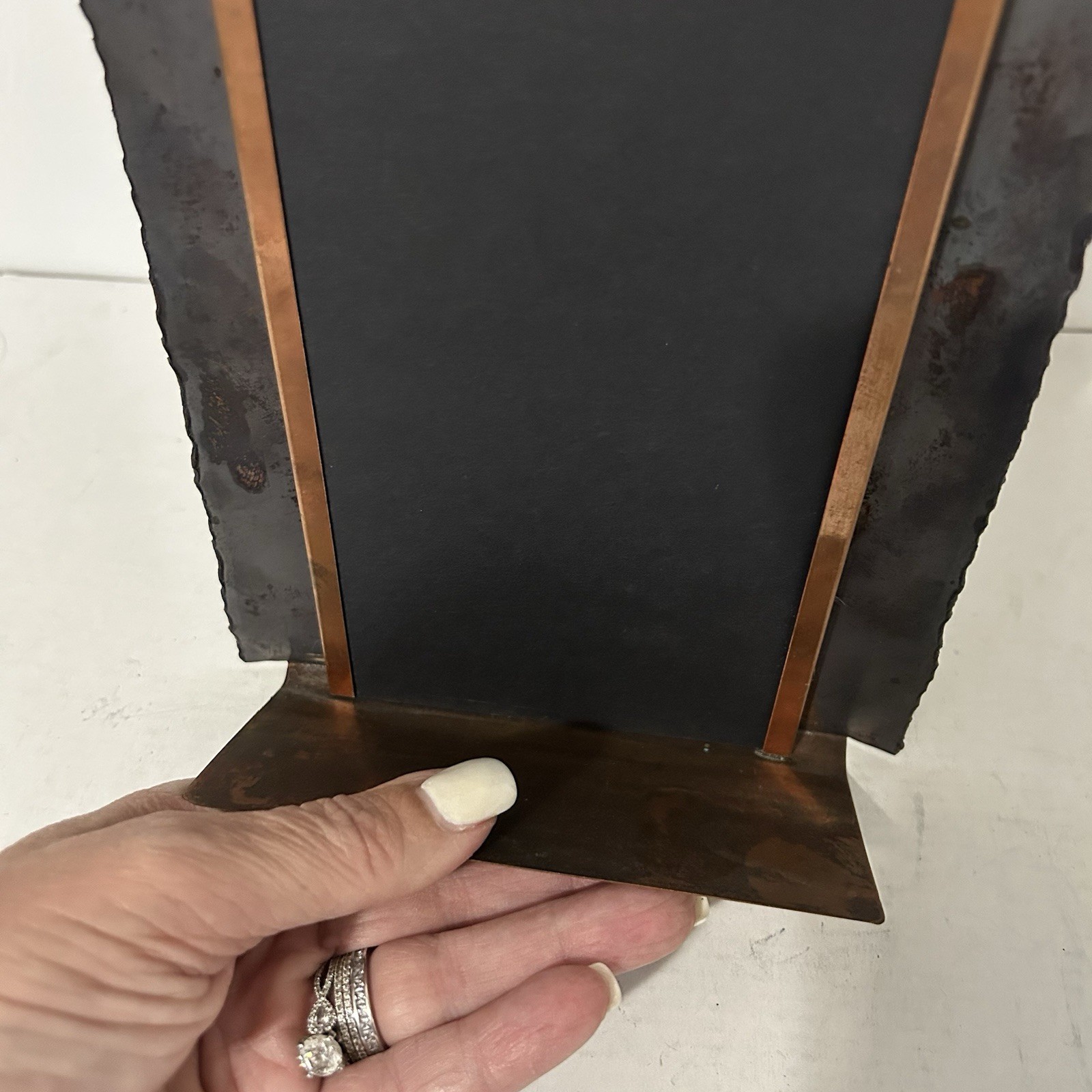 Vintage Hand Hammered Copper Photo Frame Rustic Mission Style Tooled ...