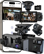 DLJZGC 4 Channel Dash Camera Night Vision G Force Sensor 360 1080p 5g WiFi