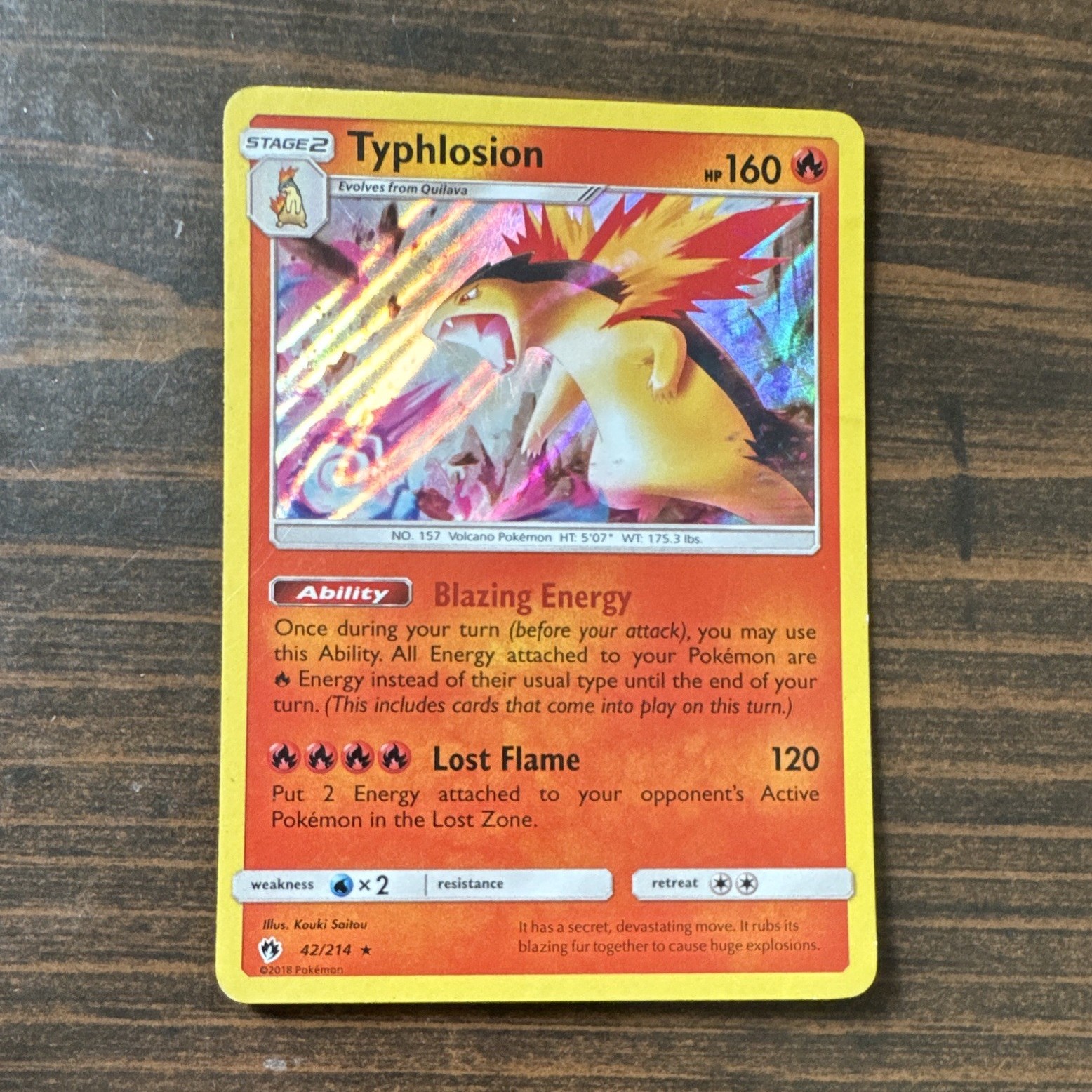 The Pokémon Company Pokemon TCG Typhlosion 42/214 Lost Thunder Holo Rare