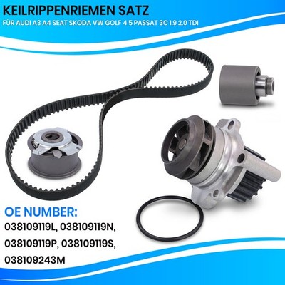 ZAHNRIEMEN + QP ROLLENSATZ WAPU FÜR AUDI SEAT VW 1.9 TDI 1.9TDI CT1028WP3