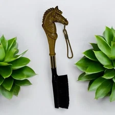 VINTAGE Y2K Horse Head Long Shoe Brush/Clothes Brush 12” long crafted with style