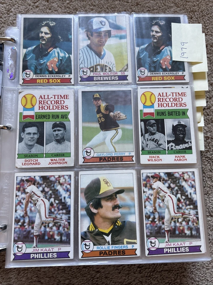Huge 1960-1979 612 Mostly Vintage baseball Card Lot Collection In Pages Albums - Image 3 of 4