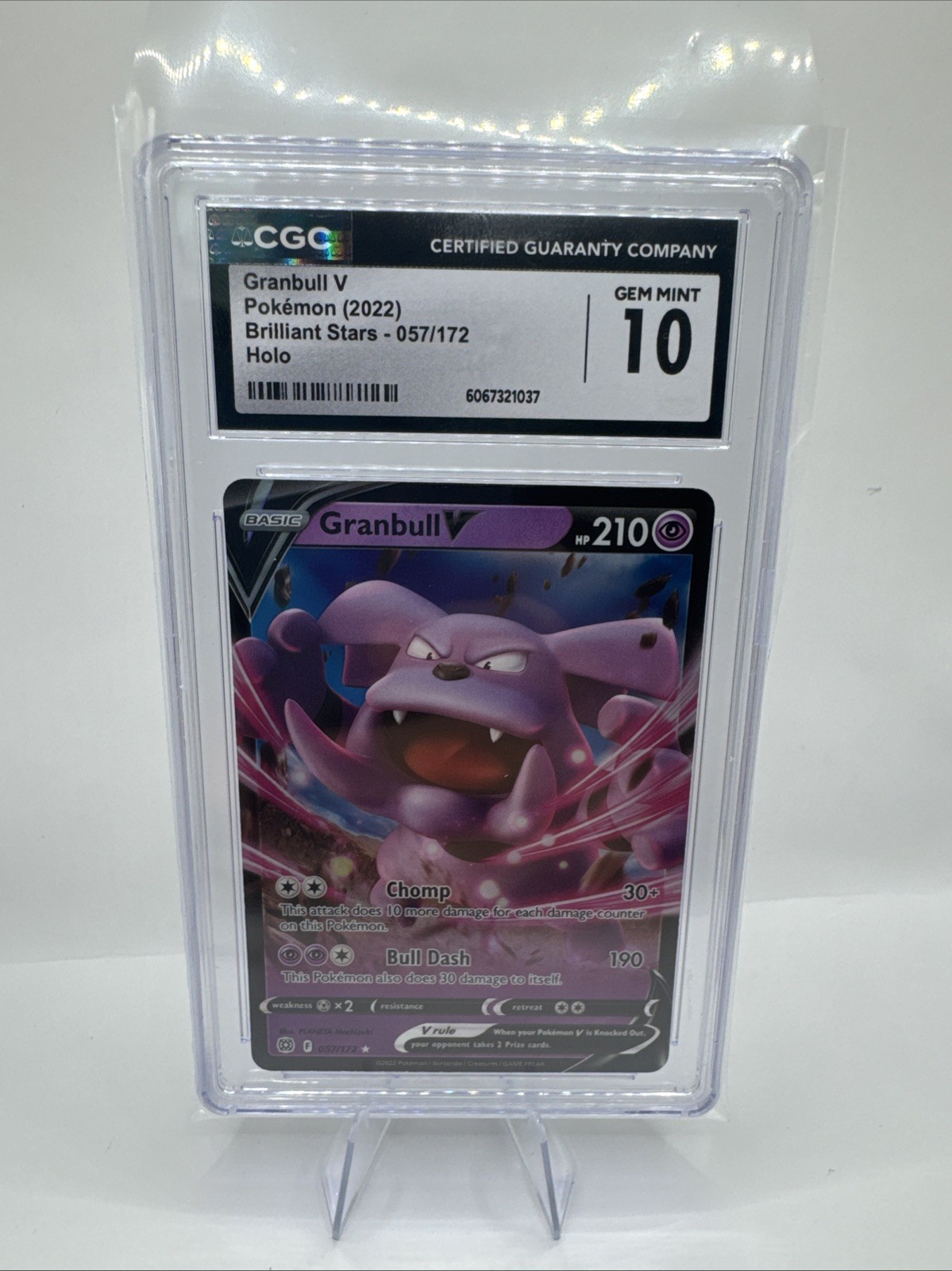 Pokémon TCG Granbull v 057/172 Swsh09 Brilliant Stars Holo Card