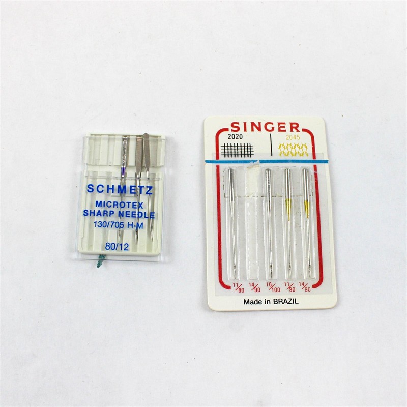 Lot of 2 Sewing Machine Needles Schmetz Microtex Singer 7 Needles