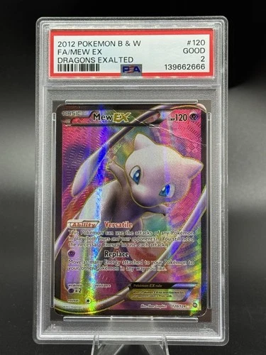 PSA 2 - Mew EX - 120/124 - B&W Dragons Exalted 2012 - Full Art - Pokemon TCG