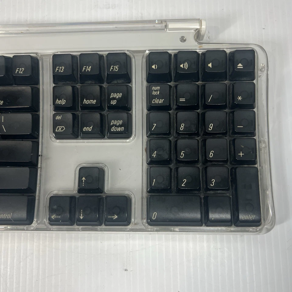 Vintage Apple Pro Keyboard USB Wired Black Transparent ~ Model M7803 ~ Works! - Image 4 of 4