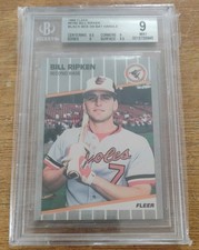 1989 Fleer Bill Ripken Error Rookie Card Black Box Version BGS 9 Mint. rookie card picture