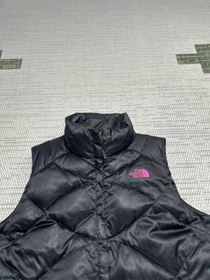 The North Face Vest Womens Large Black Pink 550 Down Full Zip