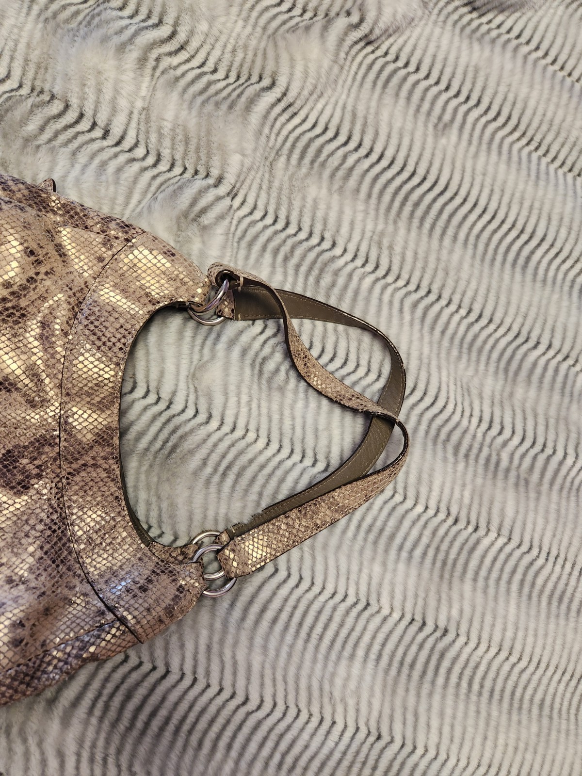 Coach Maggie Python Madison Embossed Leather Beig… - image 6