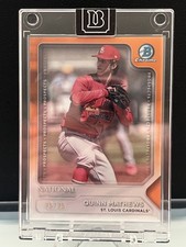 2025 Topps National Silver Pack Bowman Chrome Quinn Mathews ORANGE Refractor /25