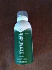 BRAND NEW BioFreeze Menthol Pain Relief Spray, 3 fl oz 89 ML