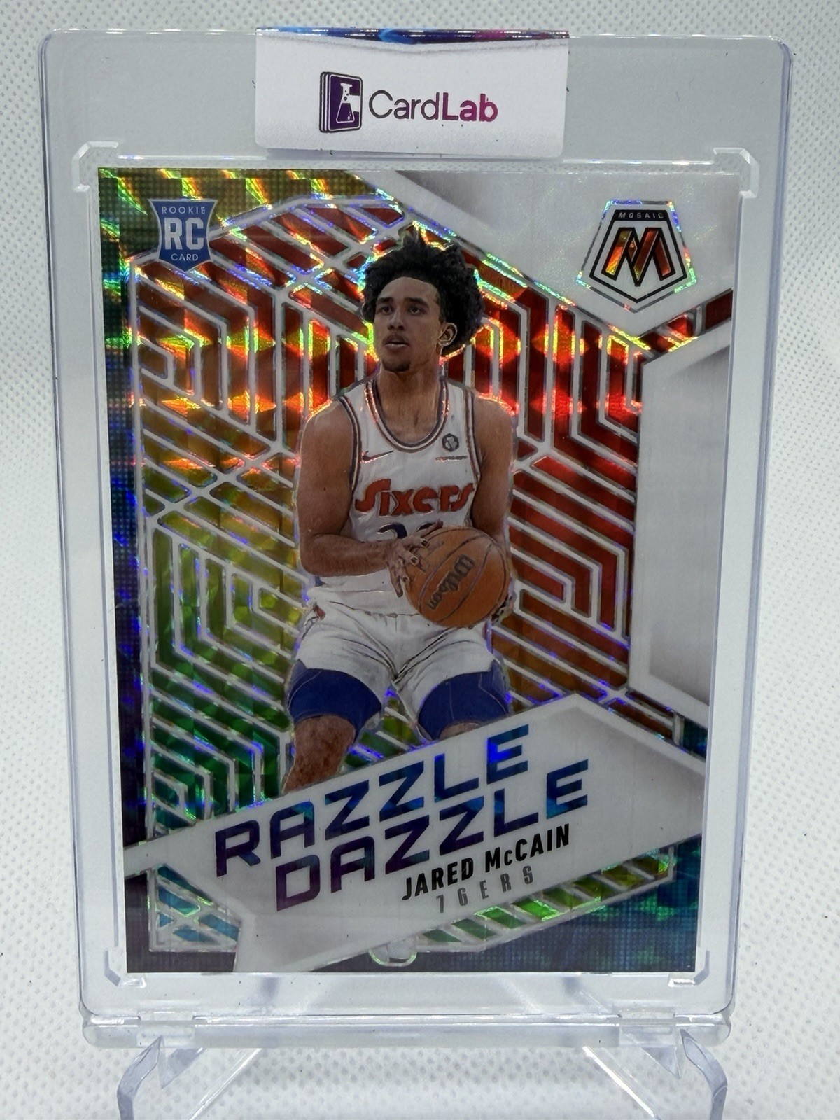 2024-25 Panini Mosaic Jared McCain Razzle Dazzle RC #15 76ers SSP Case Hit
