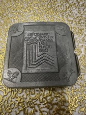 Vintage 1980 XIII Olympic Winter Games Lake Placid Belt Buckle 2 1/2" X 2 1/2"