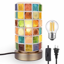 Mosaic Stained Glass Table Lamp for Bedroom Bedside, Bohemian Small, Color 3