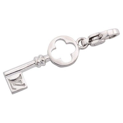 Louis Vuitton Vintage 18k White Gold Key Charm Pendant