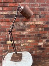 Rare Antique Engineers Industrial Bench Lamp Metal Sweet Tin Shade 42” Huge