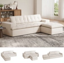 Modern L-Shaped Modular Sectional Sofa with Ottoman 3-Seater for Living Room