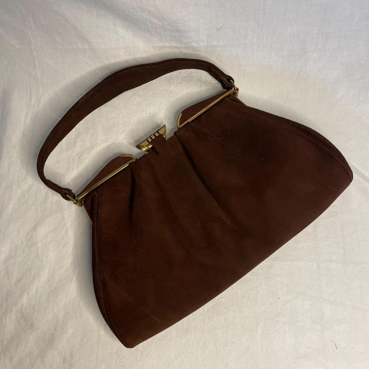 TARRANTS Brown Suede Bag – Excellent Condition Vintage 1950s