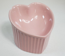 Pink Ceramic Raised Cat Bowl Tilted Elevated Food Water Dish Ergonomic Chipped