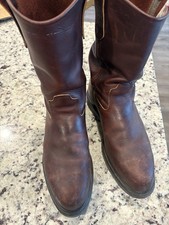 Red Wing Pecos 4470 Steel Toe Pull On Work Boots Mens 9.5 D Brown Leather