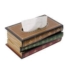 Retro Wooden Tissue Box Cover - Antique Rectangular Holder for Home Decor