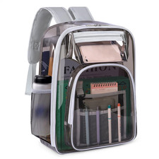 Transparent Bags Clear TPU Thick Backpack Travel School Bag Rucksack Security UK