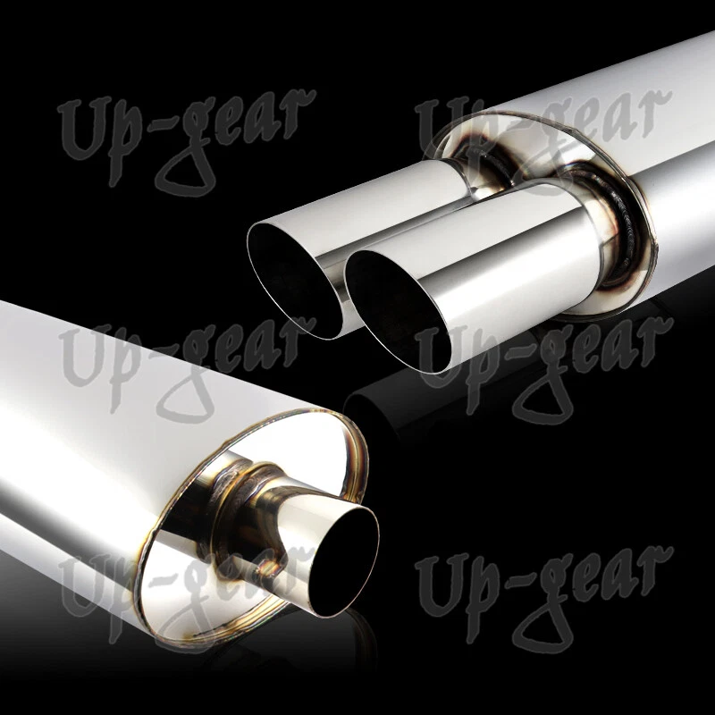 Универсальный сварной глушитель выхлопной системы 3 дюйма с двойным наклонным наконечником из нержавеющей стали 3 дюйма впускное отверстие - Изображение 3 из 4