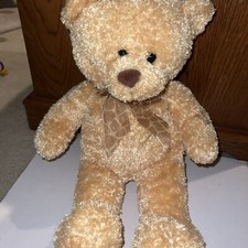 16" VINTAGE BROWN TAN GUND STUFFED ANIMAL PLUSH TENDER TEDDY 6415 BEAR W/ BOW