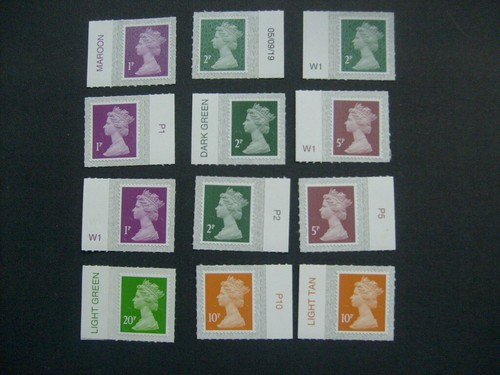 QE2 SECURITY MACHINS WITH CONTROL TABS SELVEDGE DATES COLOURS CYLINDER NOs MNH - Picture 14 of 202