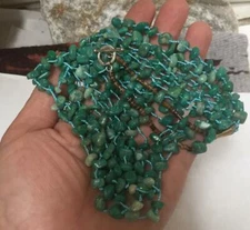 Gorgeous multi-strands green Agate nuggets/pen shell Heishi necklace(w325q-w3)