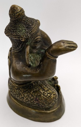 Tarnished Metal Ganesh Statue Figure Hindu 3"Lx2.5"Wx4.5"H Home Decor - Picture 5 of 5