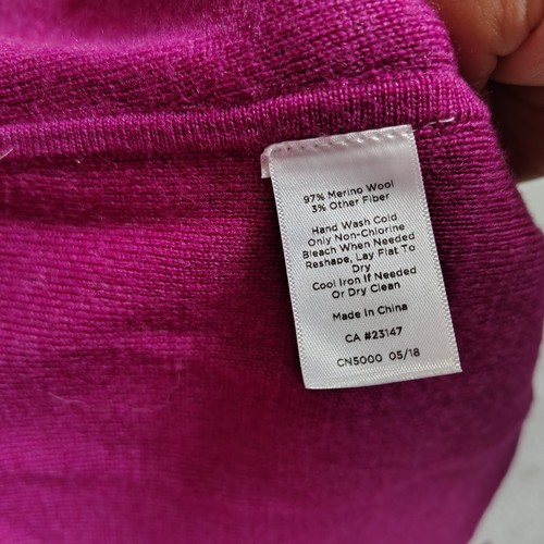 Talbots Cardigan Women's 3X Plus Purple Merino Wool Blend Open Front Scalloped - Picture 11 of 14