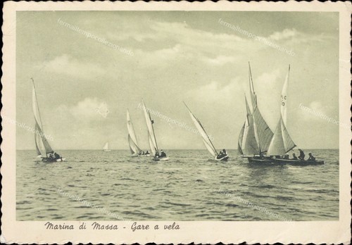 am295 cartolina marina di massa gare a vela - Afbeelding 1 van 2