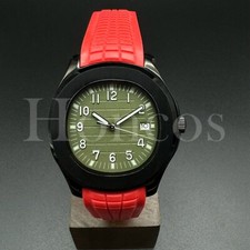 Custom Made PP Style Watch NH35 Automatic Movement Aquanaut GN Dial BLK Bezel RD
