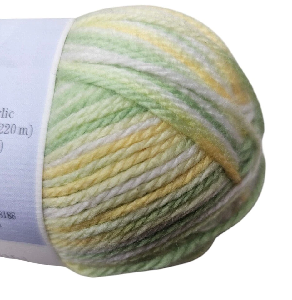 Cascade Yarn Cherub Aran Multi DAFFODIL #515 Green Yellow White 3.5 oz Skein - Image 2 of 4