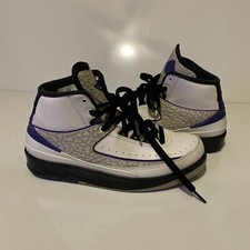 Nike Air Jordan Retro 2 White Black Grey 395718-153 GS 5.5Y Preowned