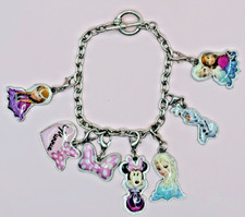 Frozen  Minnie Mouse Charm Bracelet, Girl's Silver Tone Costume Jewelry