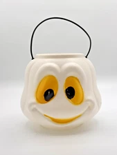 Vintage Halloween Ghost Blow Mold Ghost Casper Trick or Treat Bucket Container